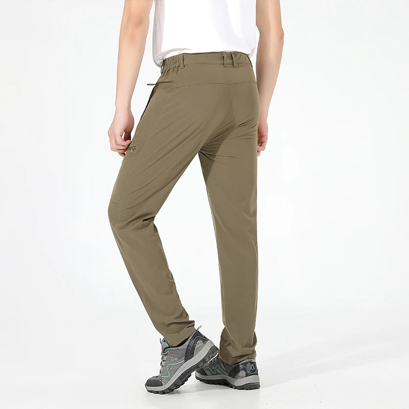 JNLN Men's Summer Pants Outdoor 4-Way Elasticity Waterproof Pants Hiking Camping Climbing Mountaineering Quick Dry Trousers