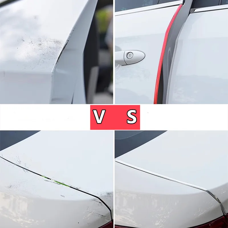 Silver Car Door Edge Scratch Protector - Chrome Bumper Trim Strip Exterior Moulding