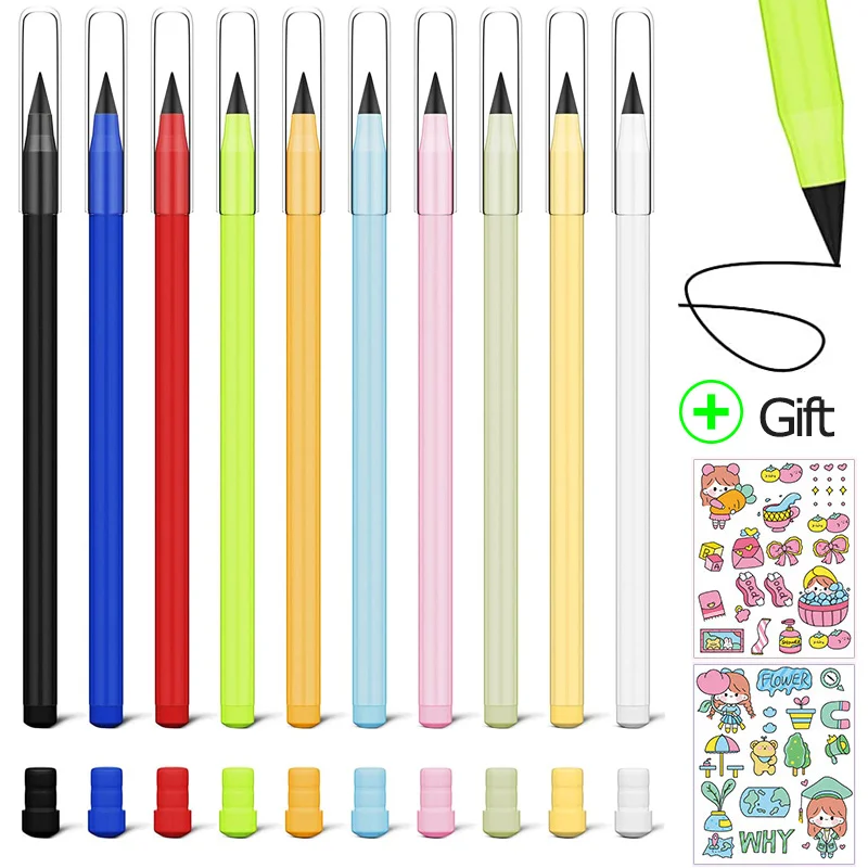 New Technology Infinity Pencil with Eraser Kawaii Unlimited Writing ...