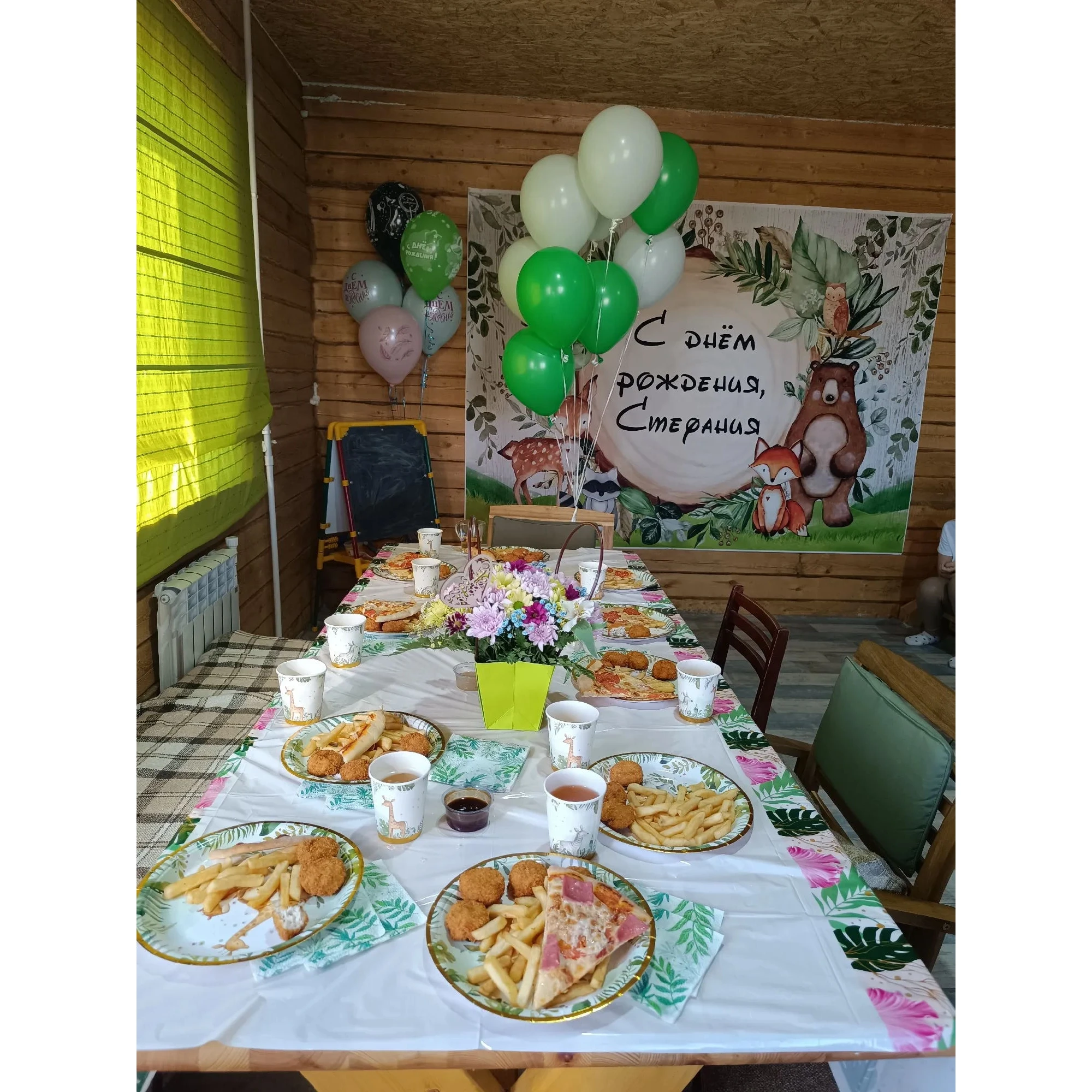 Custom Birthday Jungle Backdrop Personalized Poster Photo Backdrop for Children Party