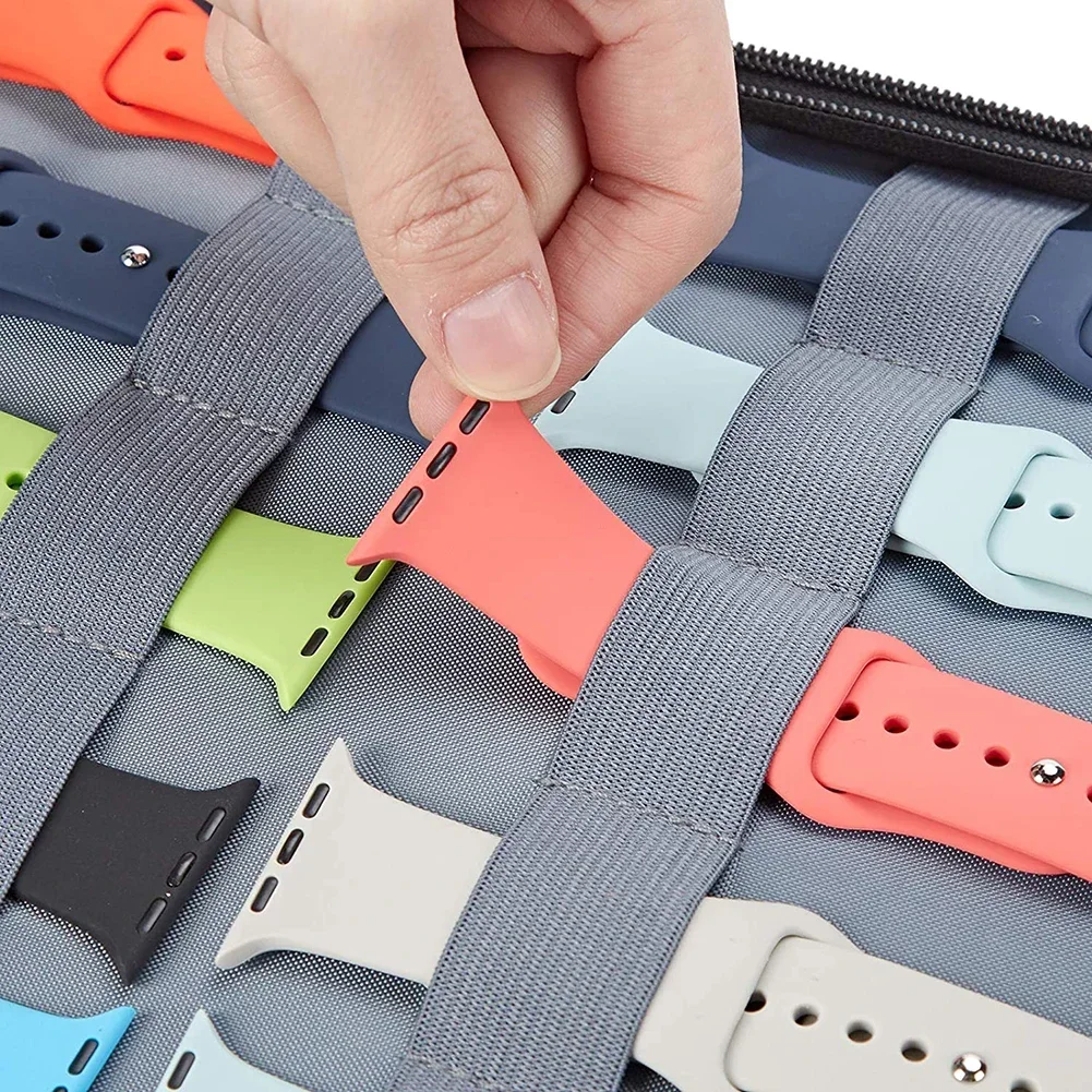 Smart Watchbands Travel Organizer - Portable Wriststrap and Data Cable Storage Case