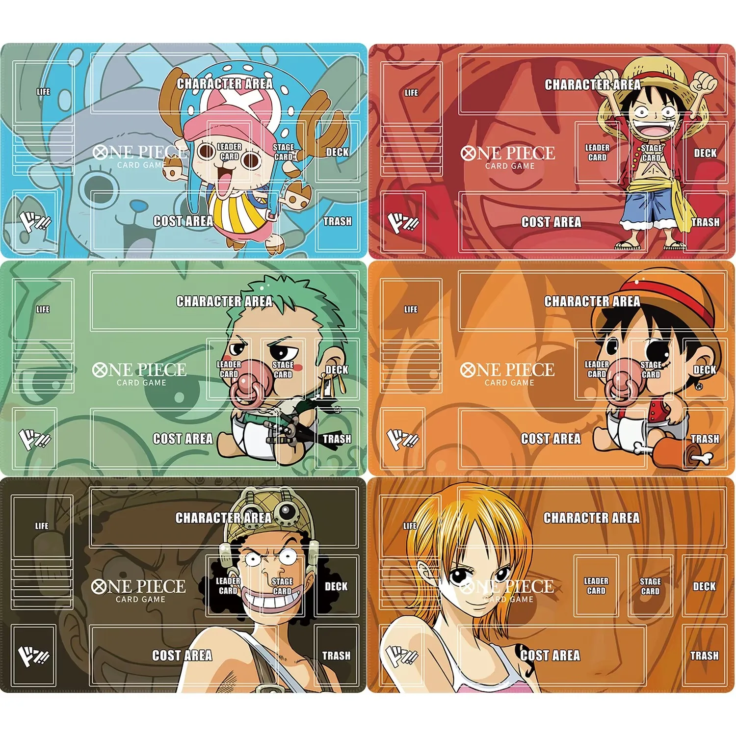 60*35*0.2Cm Diy One Piece Kawaii Luffy Zoro Nami Teach Dedicated Game Card Mat OPCG Battle Game Anime Table Mat Gift Toys