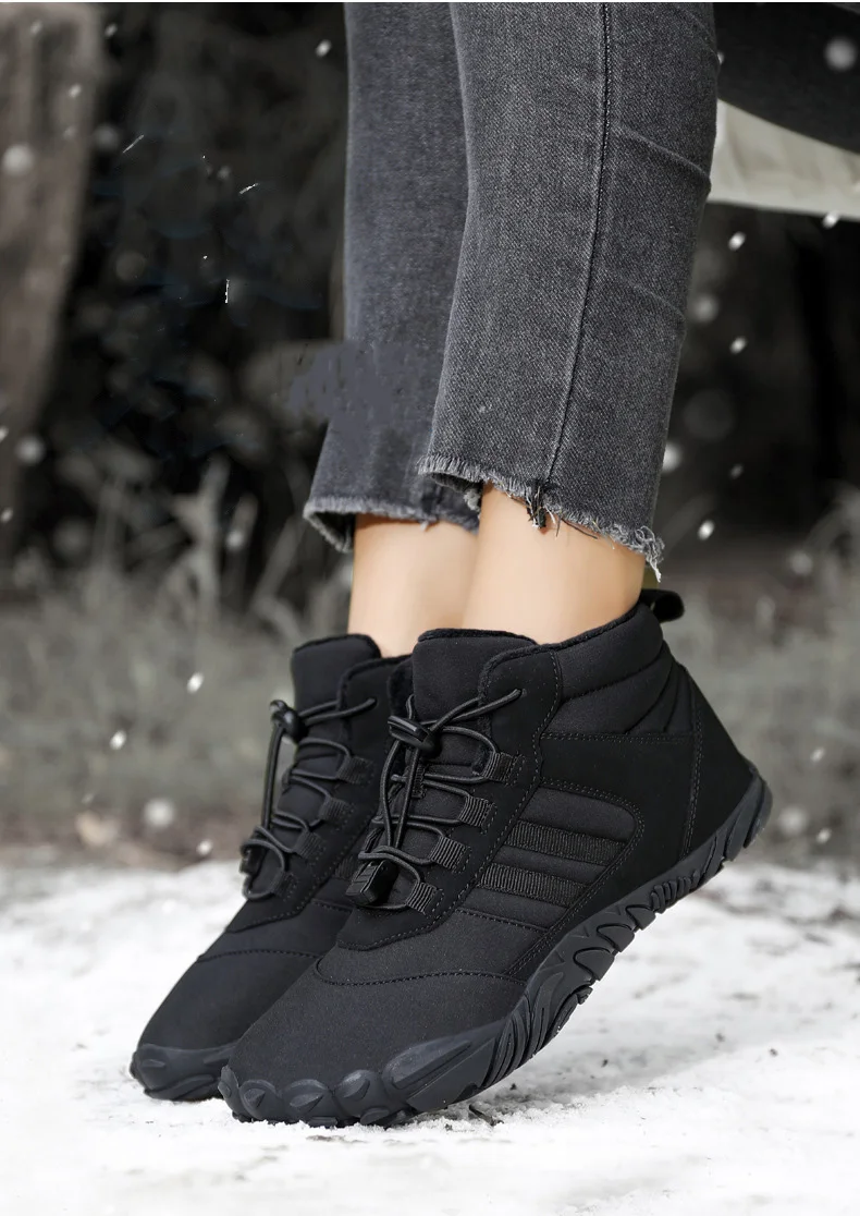 Description Picture 5 of item2024 Snow Boots Waterproof Men Winter Shoes Barefoot Ankle Boots Couple Snow Shoes Outdoor Hiking Shoes Fur Warm Plush Boots