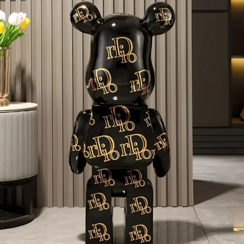 Luxury Bear Ornaments for Living Room, Floor-standing Piggy Bank, Large Ornaments, Can Store, High-end Home Decorations, 80cm 5