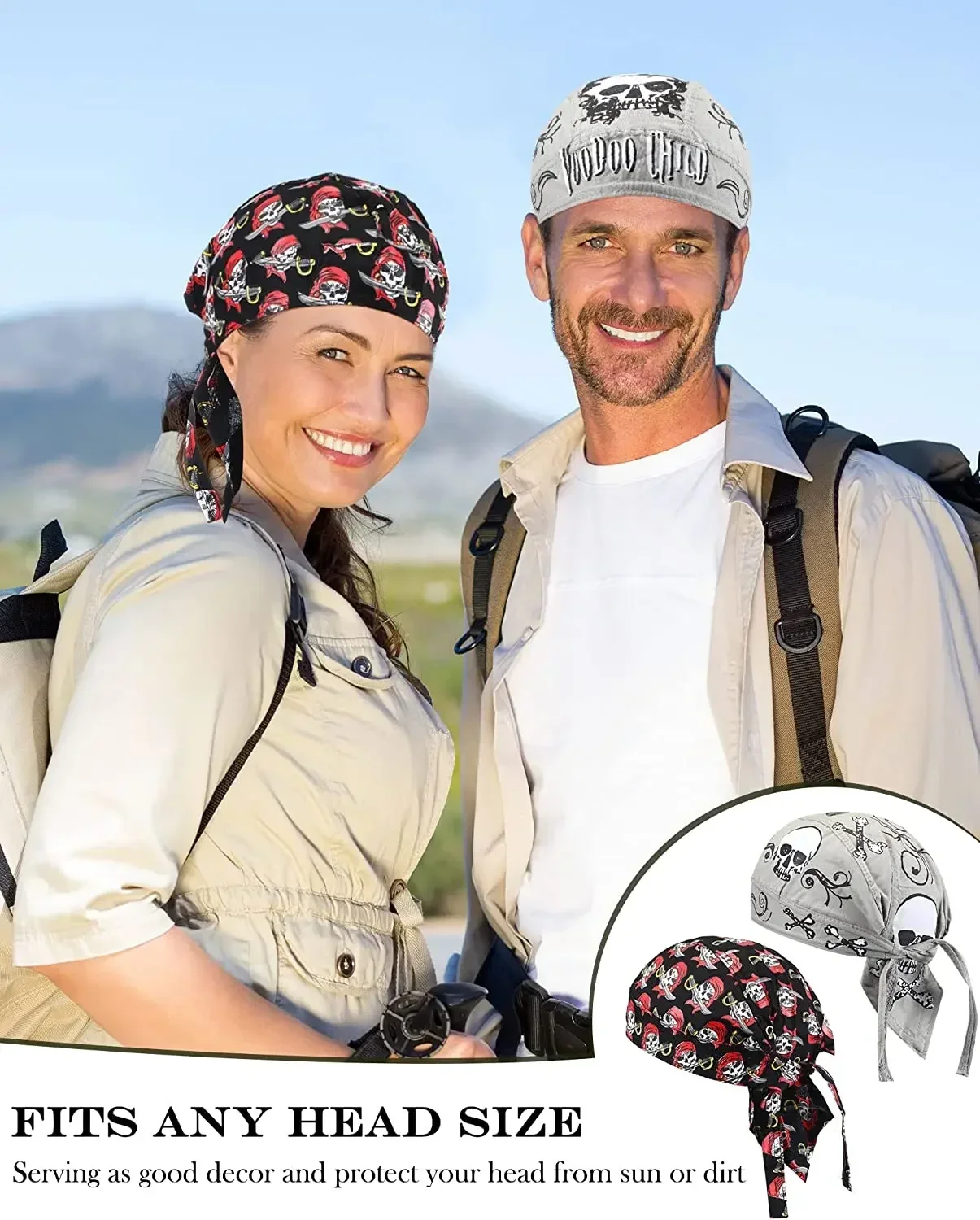 1Pcs Cycling Skull Pirate Cap Hat Bandana Head Wrap Breathable Helmet Liner Anti Sweat UV Sport Headband Scarf for Men and Women 5
