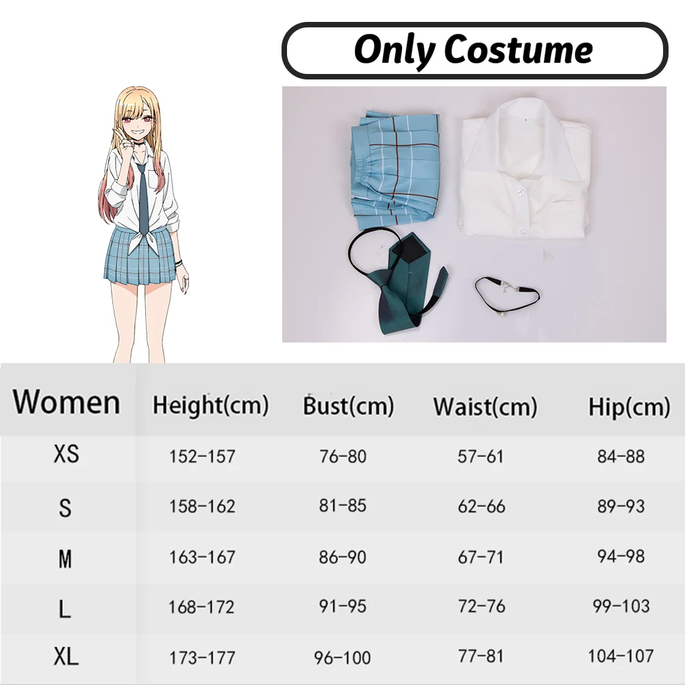  Kvikci Anime My Dress Up Darling Cosplay Costumes School  Uniform Kitagawa Dress Shirt Skirt JK Outfits for Girl Women : Clothing,  Shoes 
