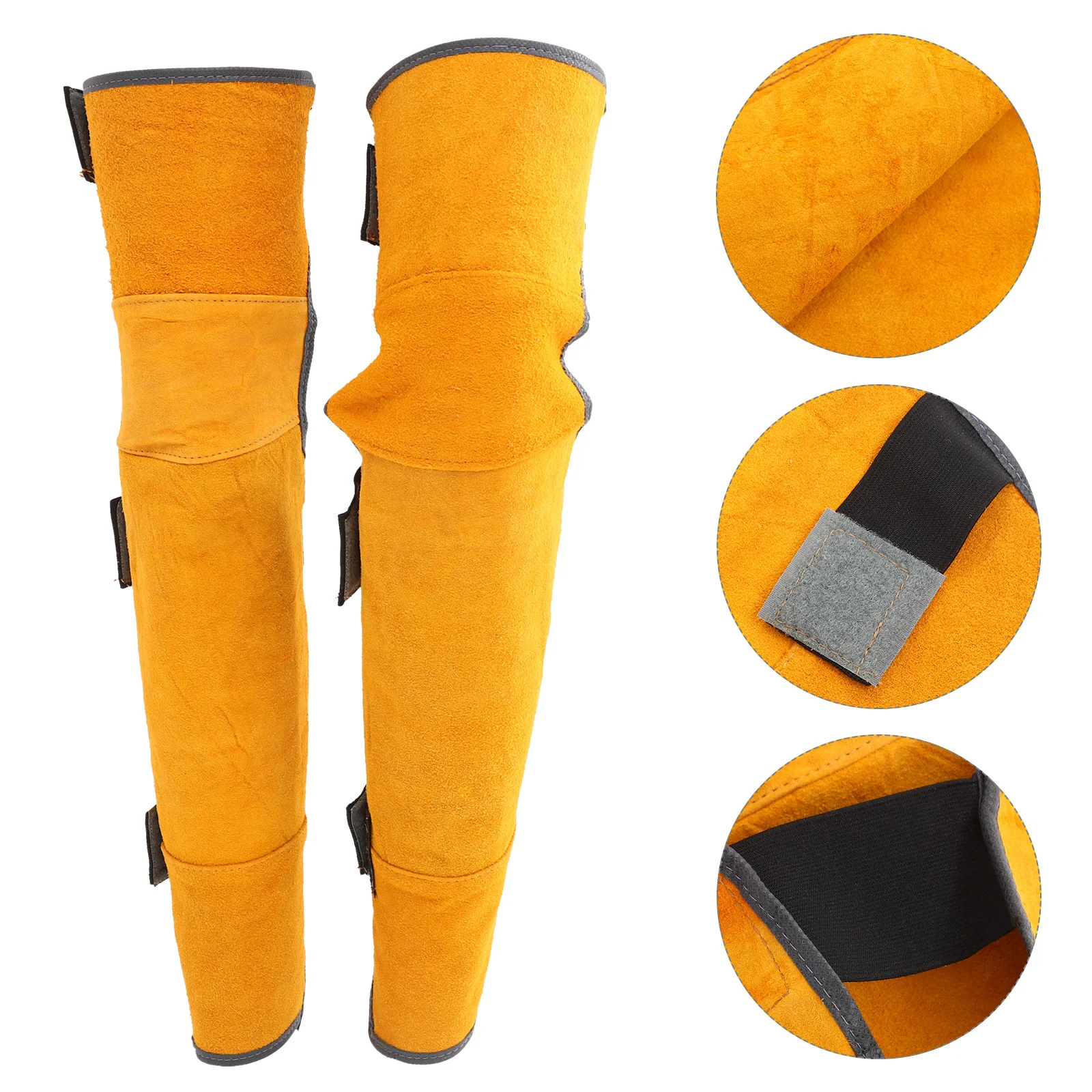 

1Pair Cowhide Thicken Knee Pads Practical Wear-resistant Welding Spats Khaki
