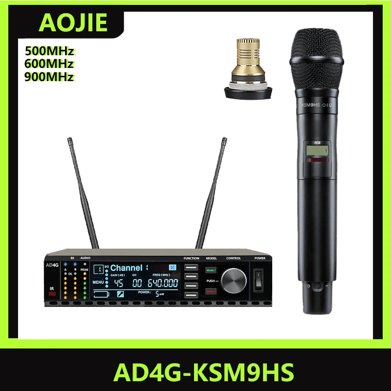 

Aojie AD4G/ksm9 professional wireless microphone, condenser microphone system suitable for large-scale performances, singing mic