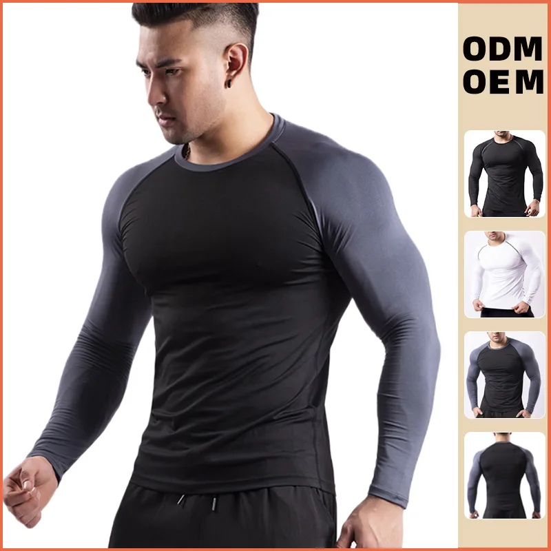 Men New Fitness Long Sleeve Tank Tops T-shirt Fashion Popular Man Clothing Breathable Quick-Drying T-shirts Oversized Sportswear new men s sportswear summer suit men s fitness suit short sleeve t shirt shorts quick drying 2 piece set