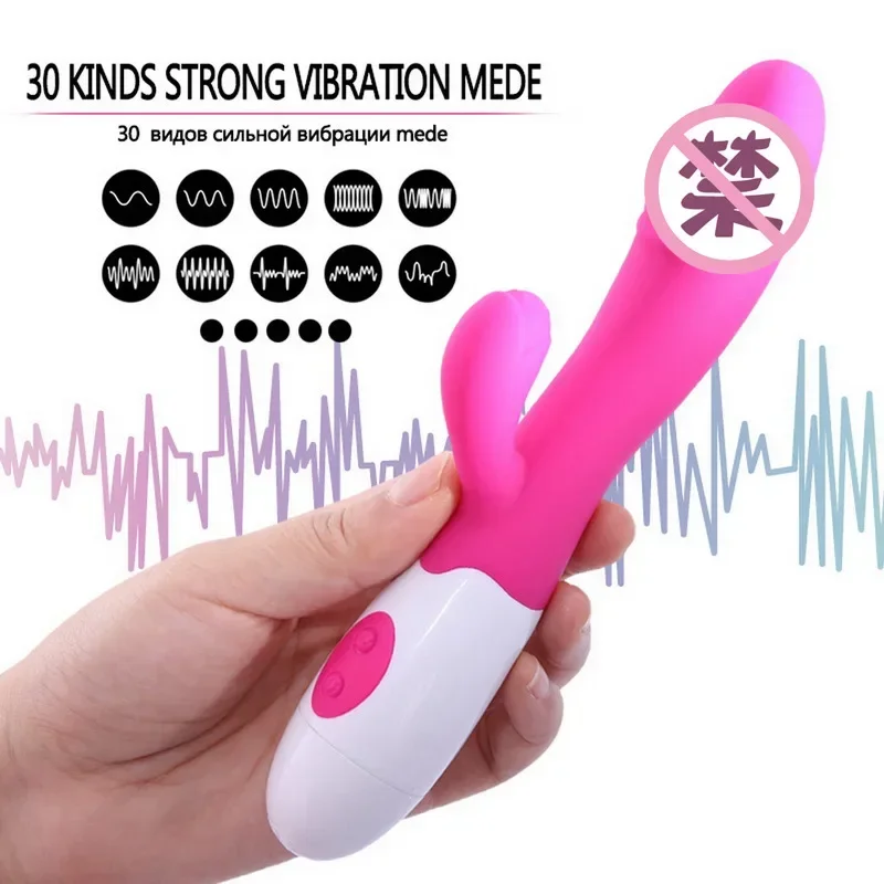 Rabbit Vibrator for Women G Spot Dildo Dual Vibration Silicone Waterproof Female Vagina Clitoris Massager Sex Toys For Women