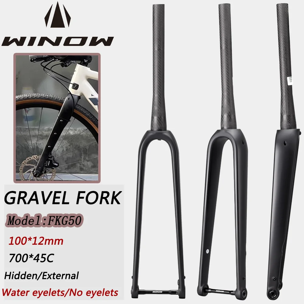 Carbon stijve vork 700c racefiets vork 25,4 mm rechte stuurbuis Draadloos C-rem voorvork QR 9 * 100 mm (Kleur: Mat Zwart, Maat: 3K
