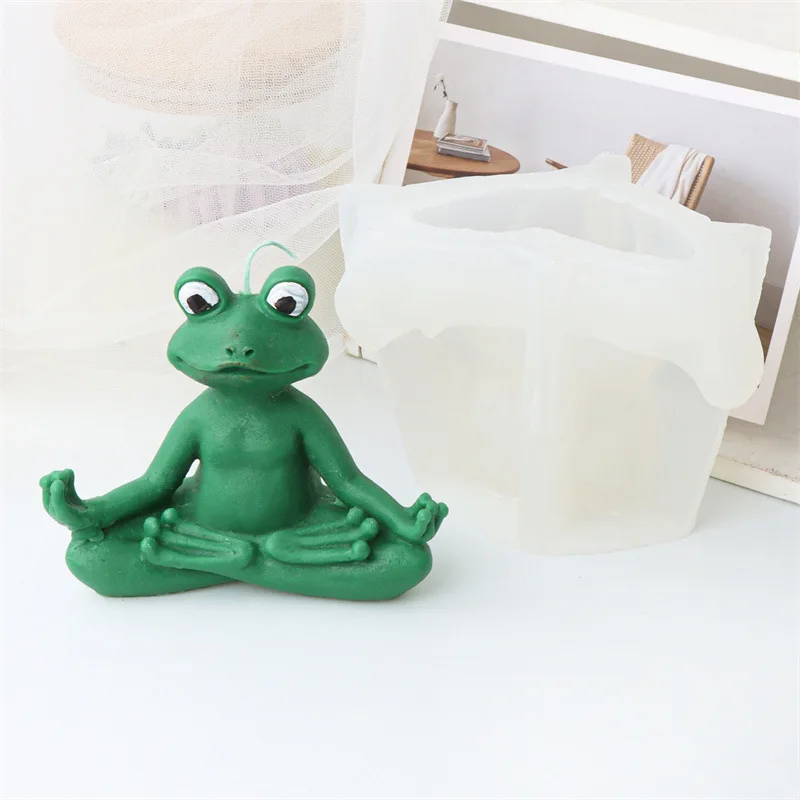 Pug Dog Silicone Mold Animal Meditation Yoga Candle Mold Blessing  Meditation Animal Mould Decoration Creative Crafts Statue