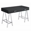Computer Sit Stand Up Desk, Modern Look While Providing Reliable Stability ,Chrome 2-Drawer Writing Deskit Offers 2