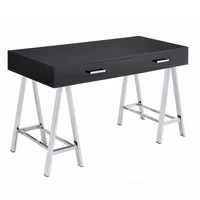 Computer Sit Stand Up Desk, Modern Look While Providing Reliable Stability ,Chrome 2-Drawer Writing Deskit Offers 2