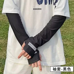 Enhanced UV Protection Ice Silk Arm and Face Cover (Black - Sleeves)