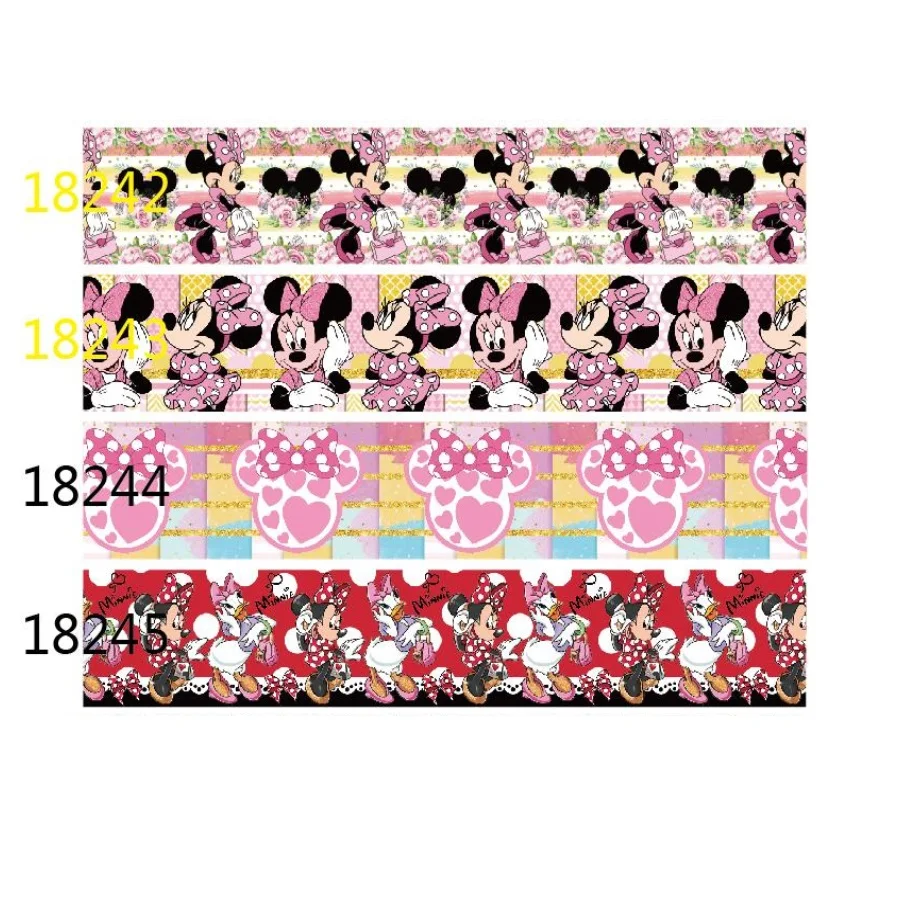 

Розовая Минни Дисней, 10 ярдов, лента Grograin для Дня Святого Валентина, поделки, «сделай сам», головной убор для девочки, банты для волос, Швейные аксессуары