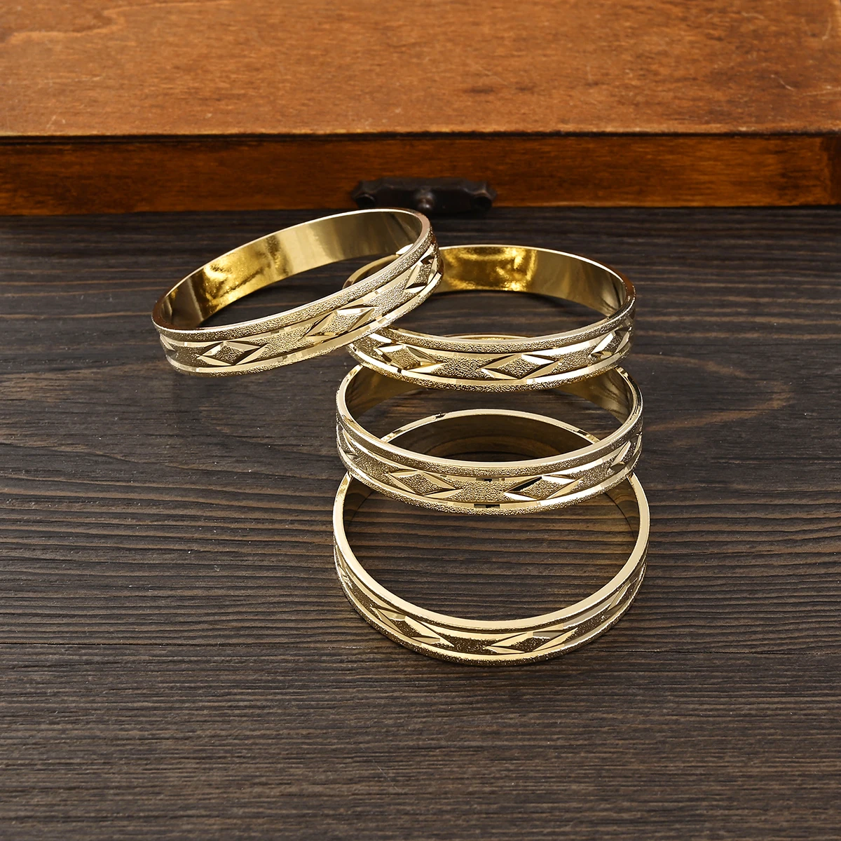 9K Gold Color New 45MM Kid Size Cute Bracelet Hawaiian Jewelry Polynesian Gold Plated Flower Bangles  Girls Birthday Party Gifts 5