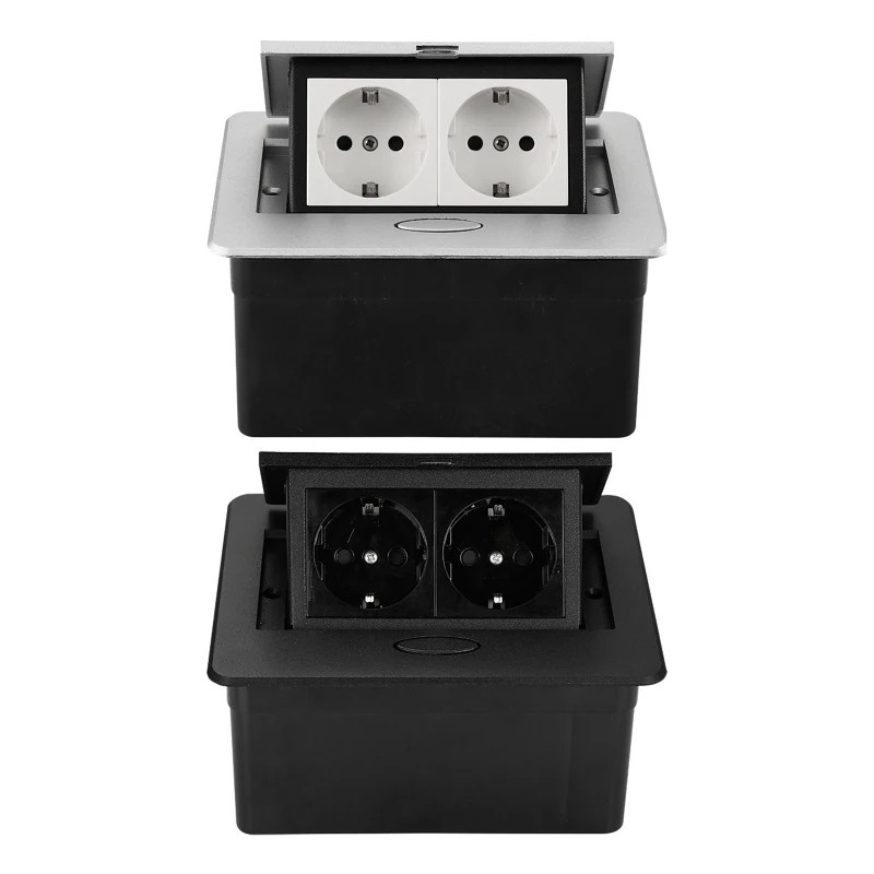 

EU for pop Up Desktop Socket Recessed Power Strip 2 Outlet Desktop Charging Stat Dropship