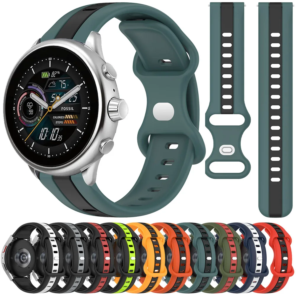 20 22Mm Band Per Fossil Gen 6 44Mm Gen6 / Gen 5 5E 44Mm / Gen5 Lte 45Mm / Fossil Gen 6 Wellness Edition Straps Bracciale In Silicone