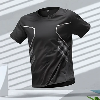 T-shirt da uomo sport Running t-shirt Color Block uomo asciugatura rapida traspirante manica corta girocollo Active Tee allenamento all'aperto