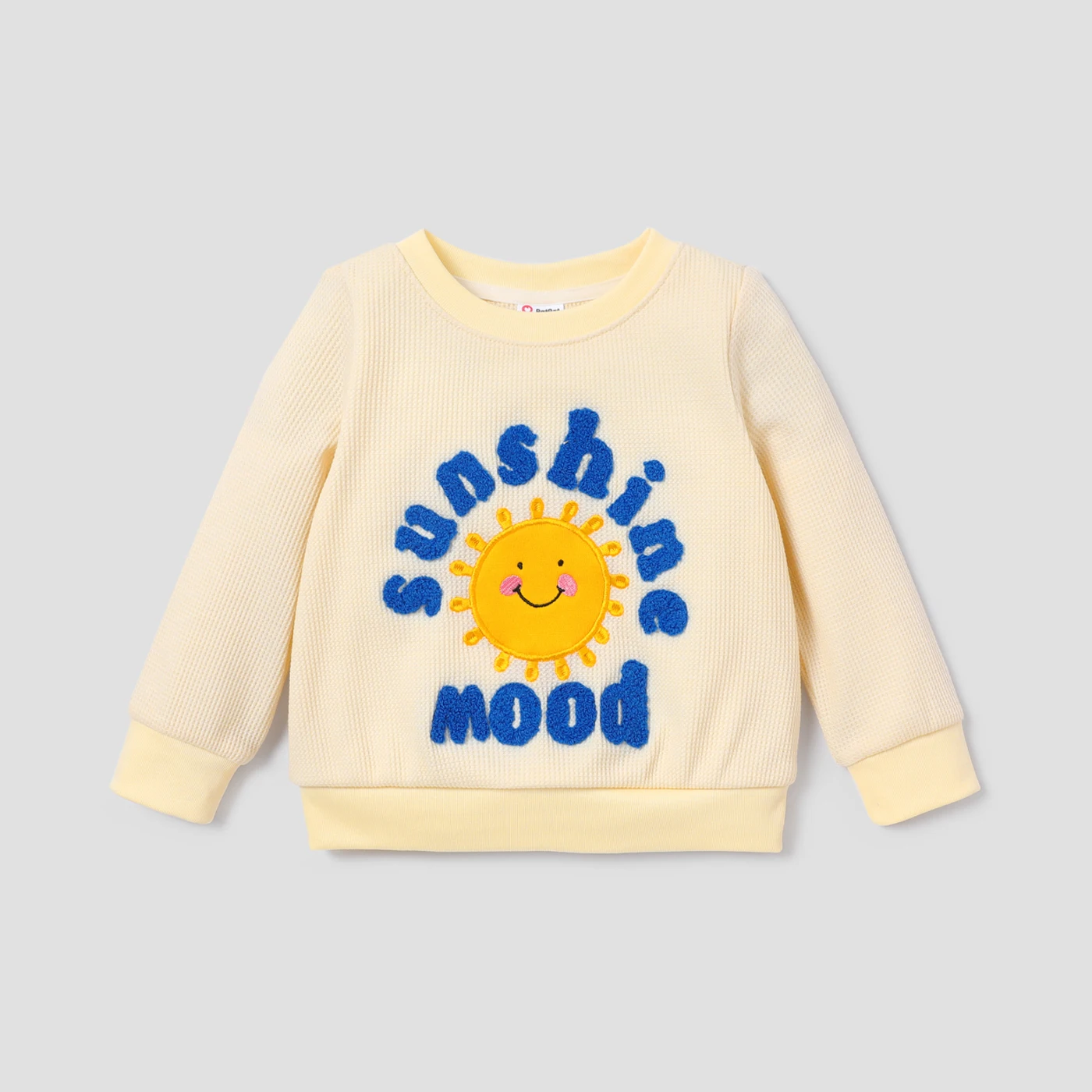 

PatPat Baby Girl Sun & Letter Embroidered Long-sleeve Waffle Sweatshirt