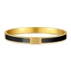 Fashion Black White Enamel Stainless Steel Opening Bangle For Women No Fade Color Bracelet Bangles Friendship Jewelry Gifts 4