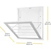 Whitmor MDF, Wood, Steel Wall Mounted Drying Rack for Storage, White 5