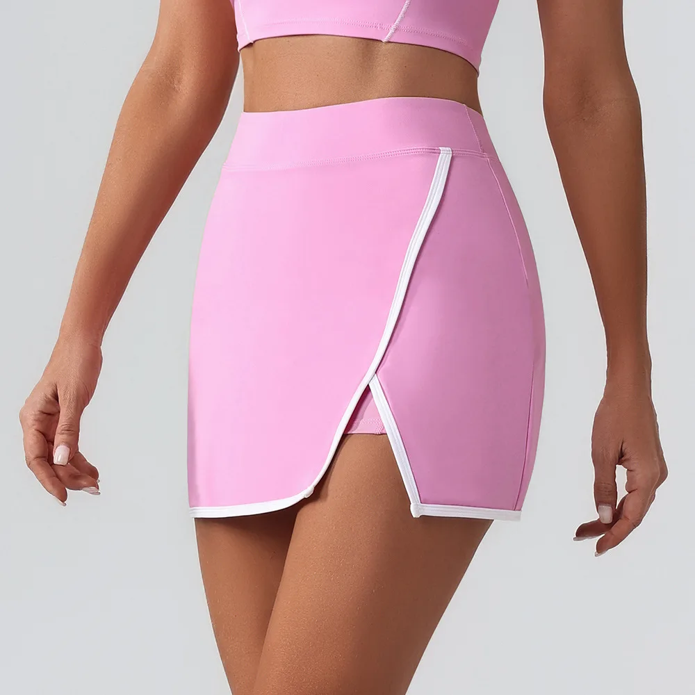 Mermaid Curve New High Waist Yoga Skirt Breathable Mini Culottes Running Fitness Tennis Anti-running Sports Tennis Skirt