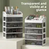 Portable Makeup Organizer with Lipstick Holder - Plastic Storage Box for Cosmetics & Office Supplies (Large Capacity, Stackable) 2