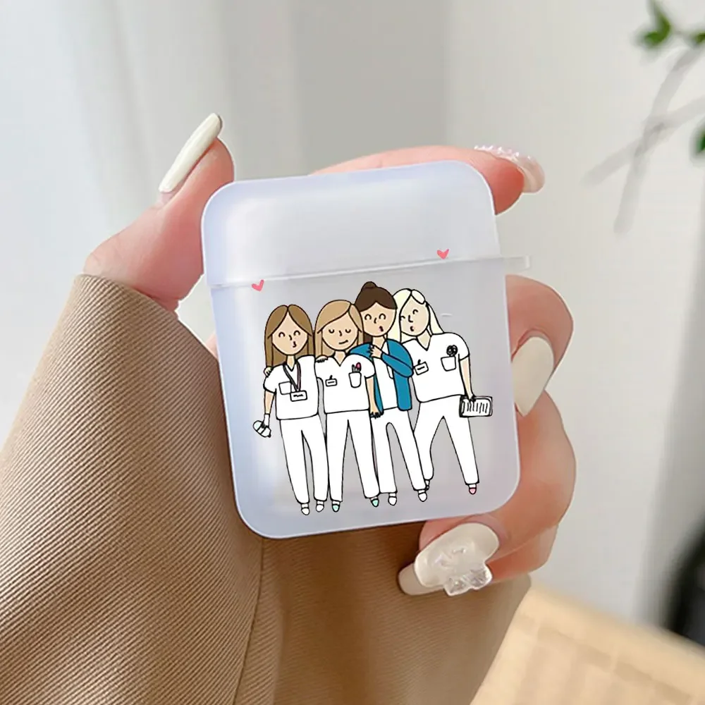Cartoon Medicine-Themed AirPods Pro 2 Protective Clear Case Cover