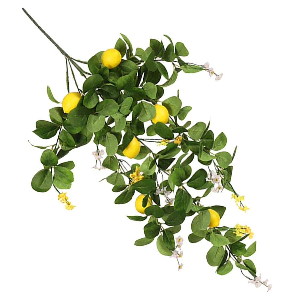 Artificial plants artificial fruits and vegetables artificial holly berries simulation lemon rattan fake tree branch picks artificial branches for decoration fruit