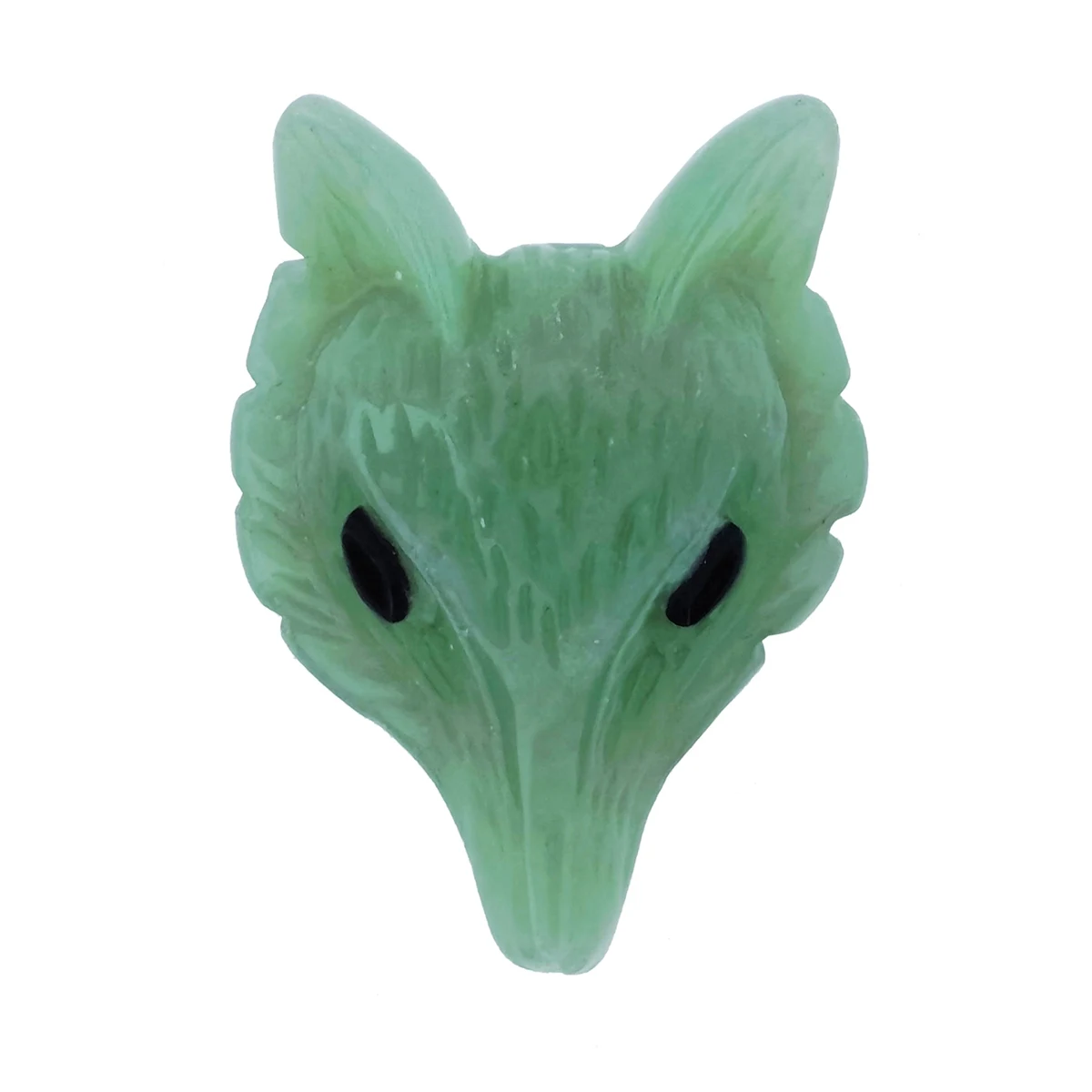 

Hand Carved 1.5Inch Green Aventurine Fox Head Pendant Necklace Healing Chakra Crystal Animal Statue Figurine Gifts
