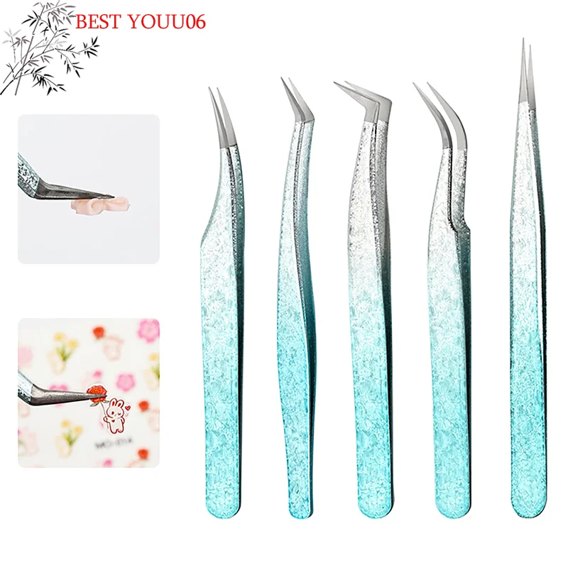 핫 2피스 아이래쉬 핀셋 아이스 플라워 정전기 방지 3D 정밀 눈썹 이식 인조 ..