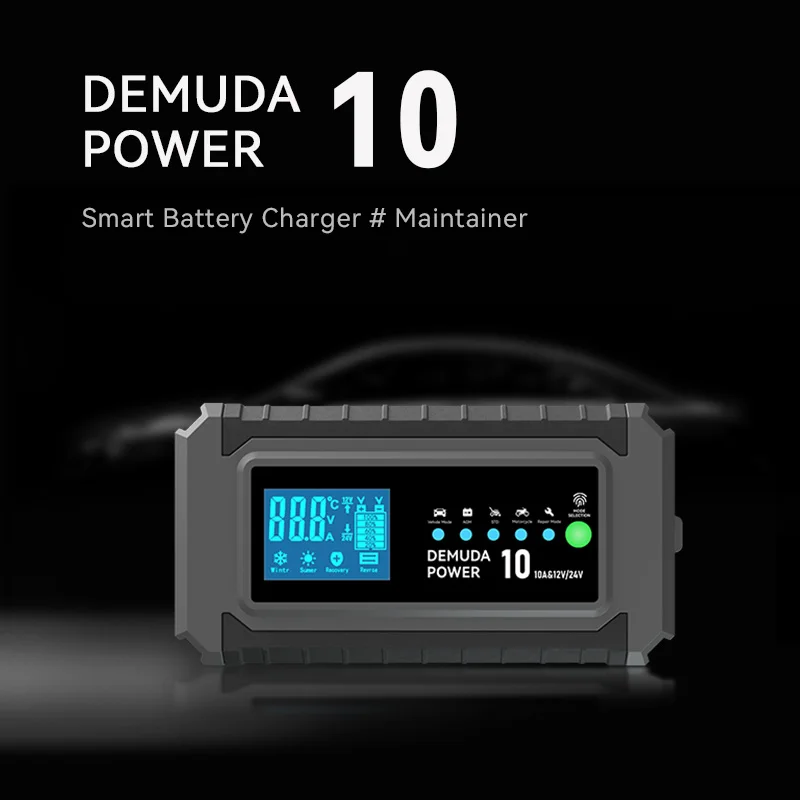 12V 10A Automotive Battery Charger 24V 5A Car Battery Charger Fast Charging For AGM GEL WET Lead Acid LCD Display Motorcycle