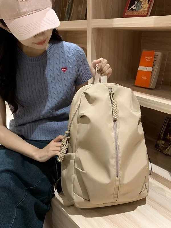 초경량 방수 나일론 더블 숄더백, 하이킹용 대용량 아웃도어 여행 백팩 (남녀공용)