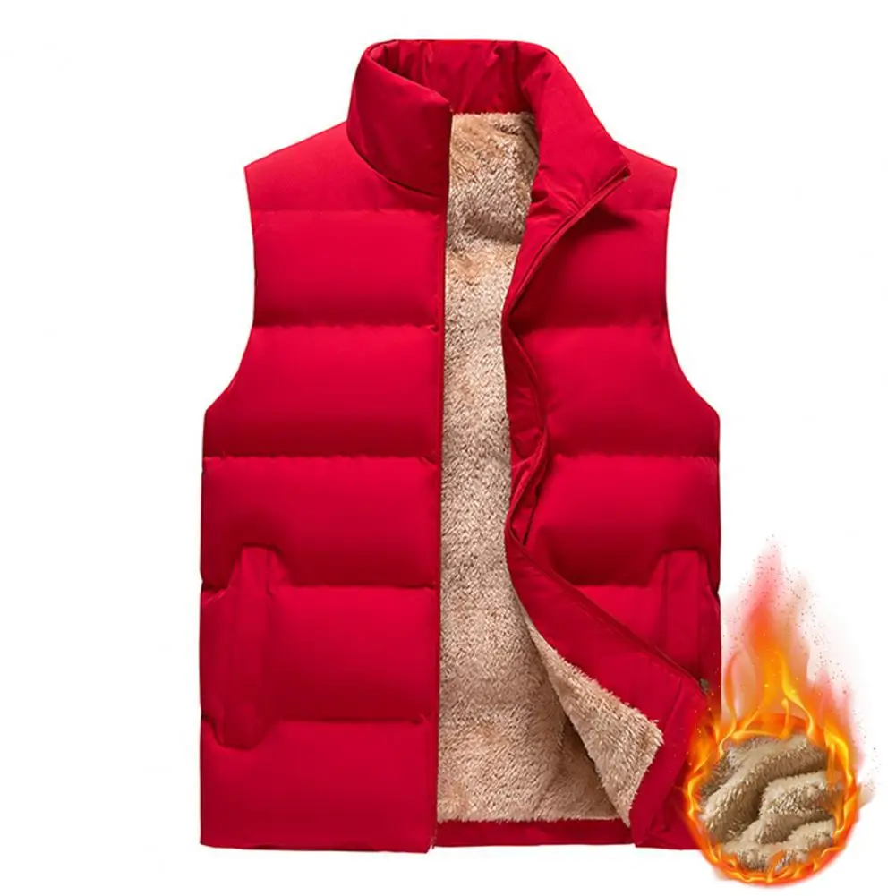 Winter Vest for Men Winter Outerwear Men's Casual Heated Vest with Lapel Collar Multi-pockets Waterproof Comfort 3 Years