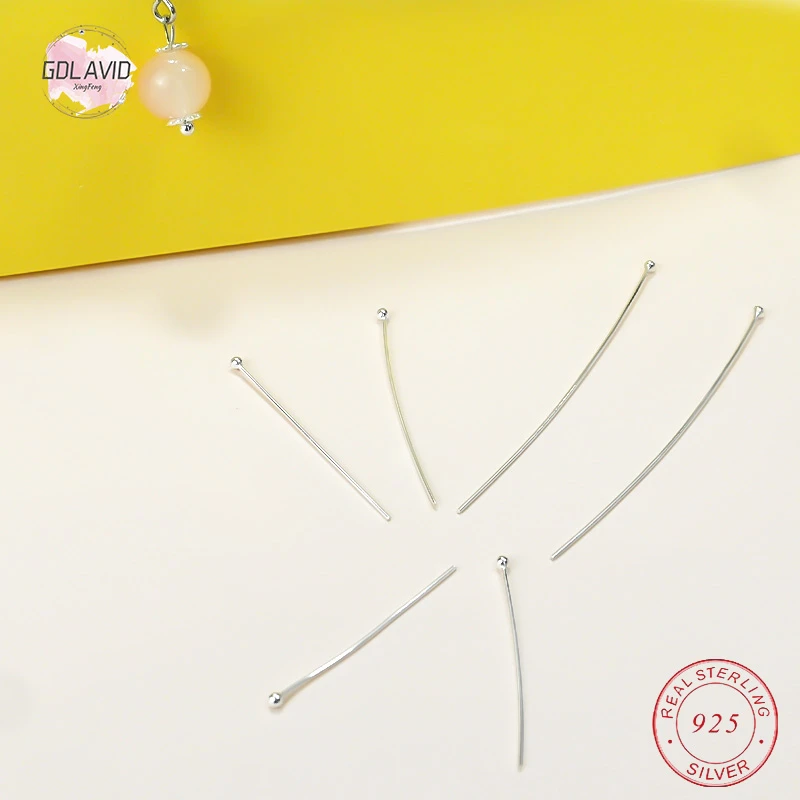 10pcs/pack 925 Sterling Silver Ball Head Pins For Earrings Jewelry