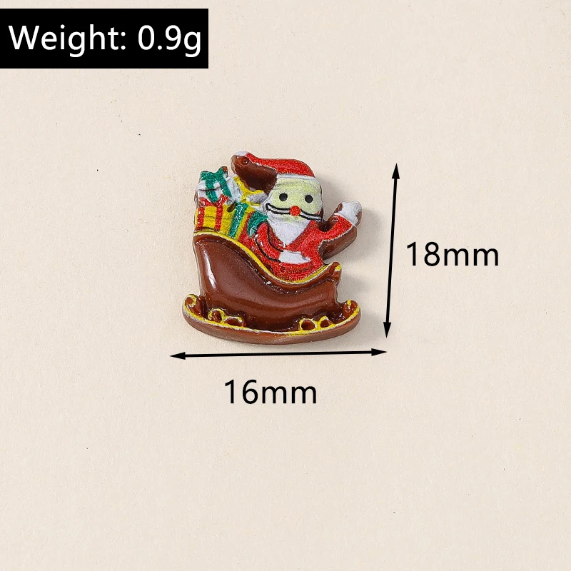 Leslie 10 Stück Neue Harz-Weihnachtsanhänger mit Hirsch, Glocke, Lebkuchenmann, Schneemann, Weihnachtsmann, Flache Cabochons für DIY-Schmuckherstellung – Detail 26