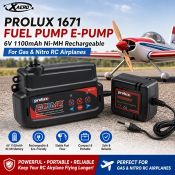 Prolux 1671 Pompa carburante E-Pompa ricaricabile 6 V 1100 mAh Ni-MH per gas e nitro