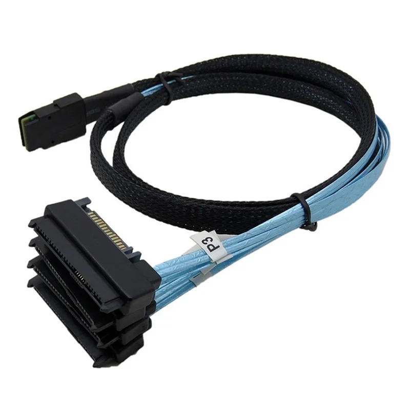 Mini 4 SAS Hard Drives 36-Pin SFF-8087 To 4 SAS 29-Pin SFF-8482 Cable Connectors with 15 Pin SATA Power Connector Controller professional sff 8482 sas to sata cable sas hard disk adapter connected motherboard to sata p4h7