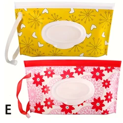 Portable Baby Wipe and Tissue Storage Pouch - Reusable Travel Carrying Case (E)