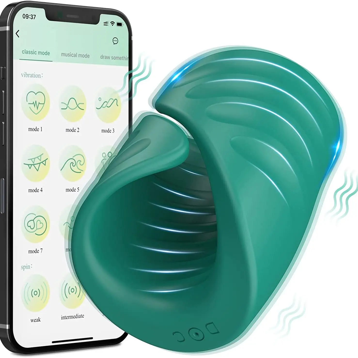 Vibratore HESEKS per allenamento con controllo APP, masturbatore maschile, giocattoli sessuali, anello per l'allenamento del glande per uomini_voghion.com