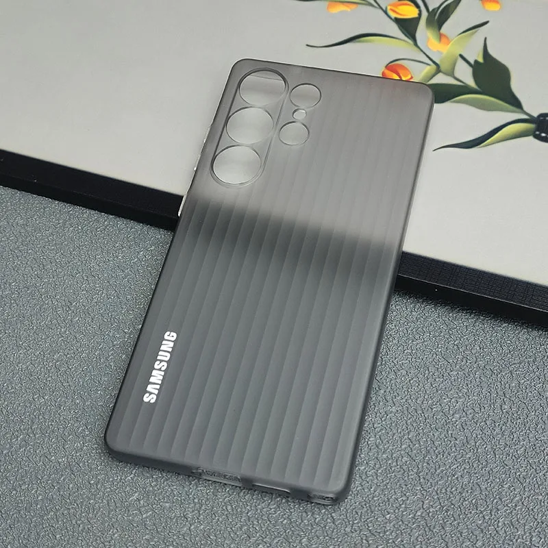 Matte Slim Clear Corrugated Pattern Shockproof Phone Case with Ultra Thin Stripes