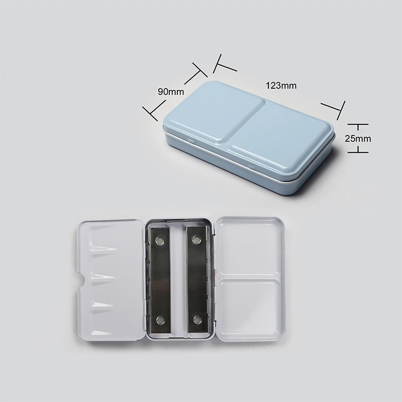 Colorful Empty Palette Case Tins Box Paint Storage Iron Box With 24 Half Pans for Watercolor Paints Painting Art Supplies paint tray color palette watercolor palette