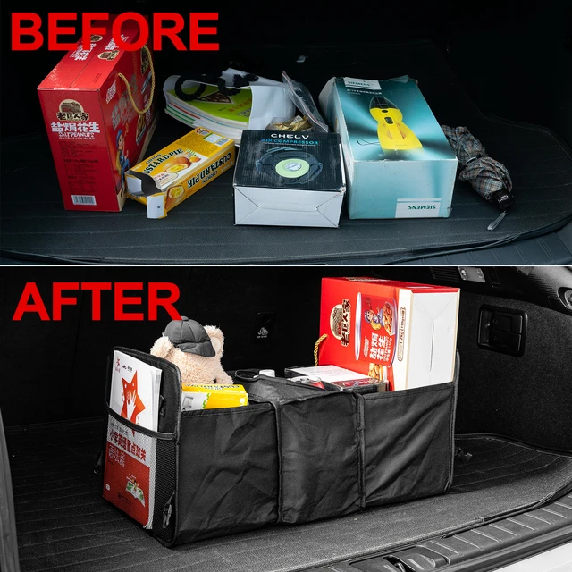 Anti Slip Compartment Boot Storage Car Storage Bag Car Trunk Organizer Soft Felt  Storage Box Auto Stowing Tidying Container Bags - AliExpress