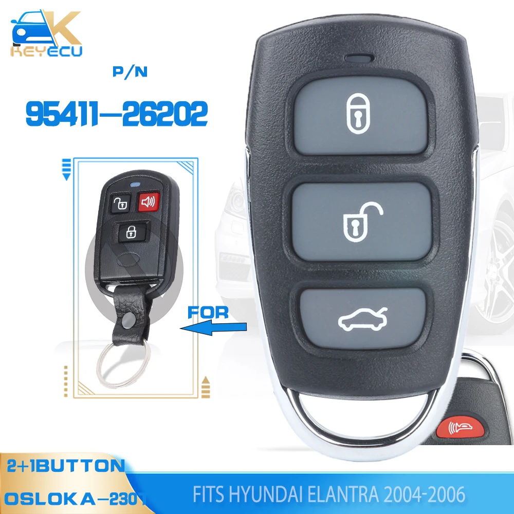 

KEYECU P/N: 95411-26202 , OSLOKA-230T Upgraded Remote Key Fob for Hyundai Elantra 2004 2005 2006