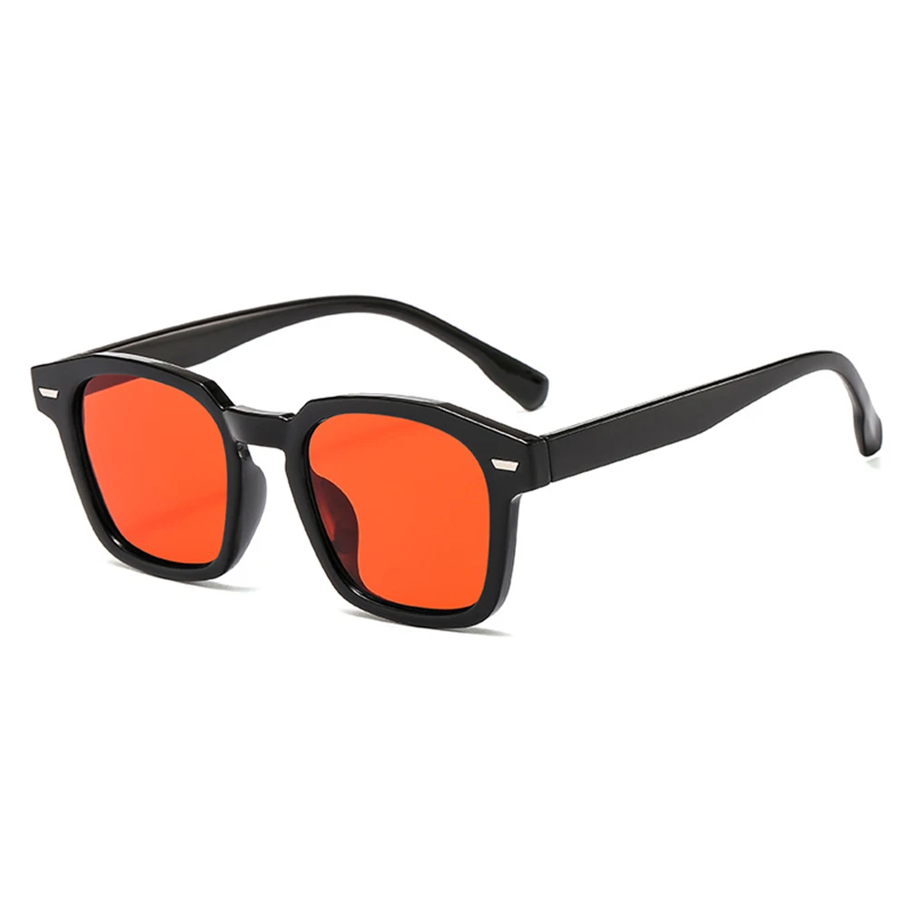 Square Sunglasses Retro Transparent Black Frame For Men Women_voghion.com