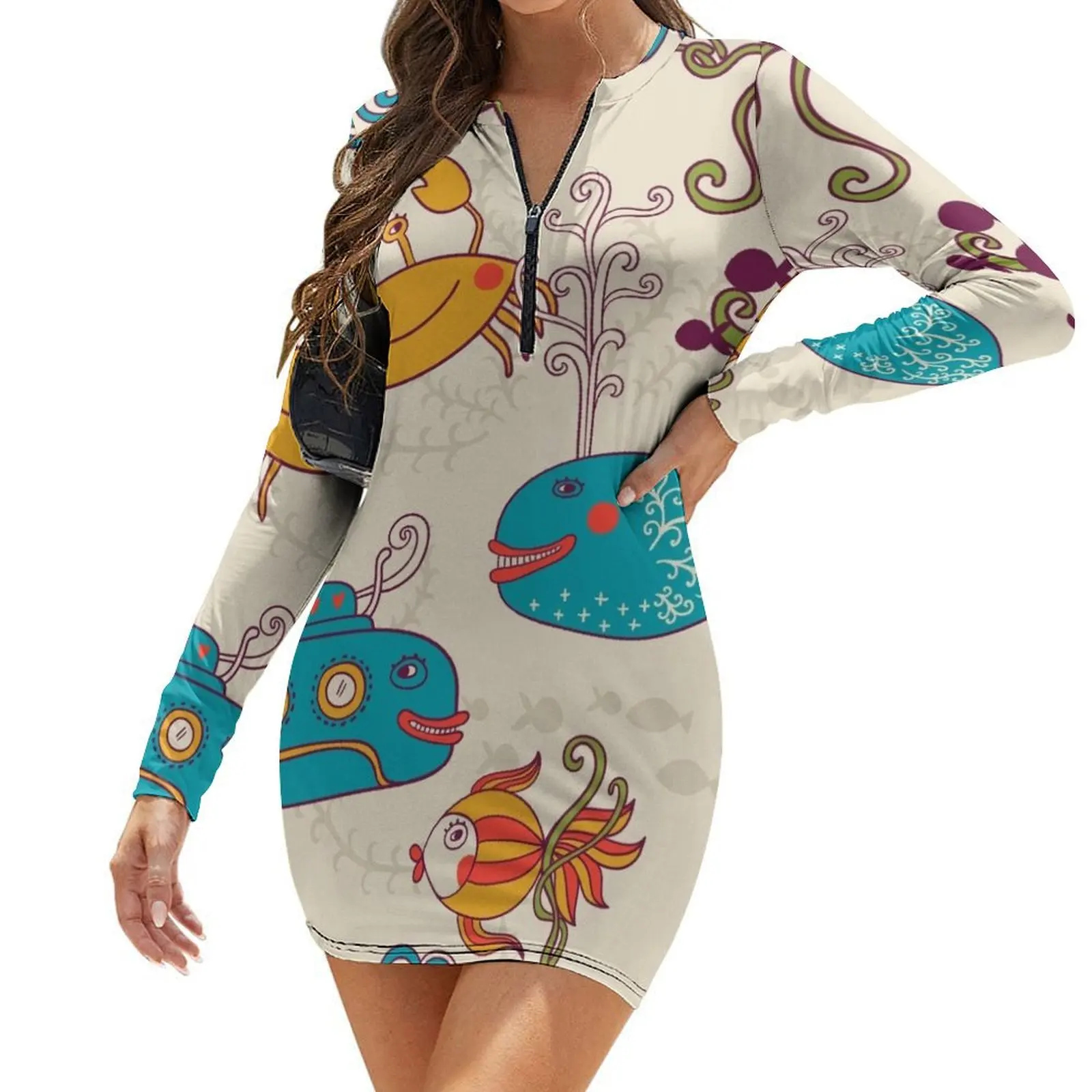 

See The Sea Long-Sleeve Bodycon Dress Dresses elegant women's dresses for wedding women's clothing korea stylish Casual dresses