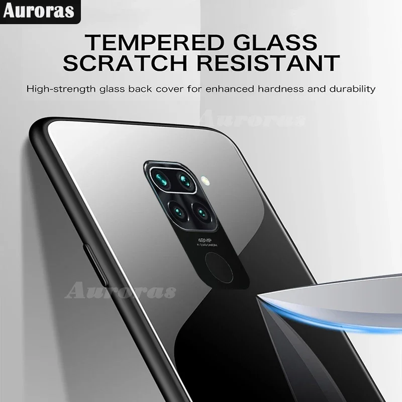 For Redmi Note Tempered Glass Case with Soft Frame Shockproof
