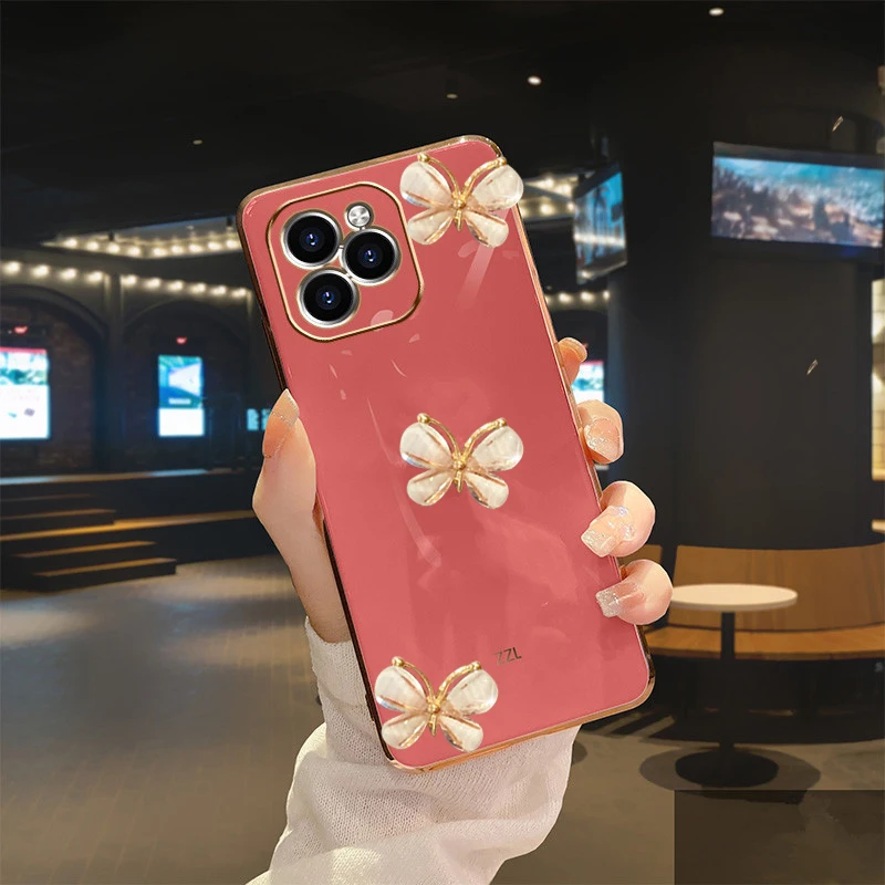 Custodia per telefono in silicone morbido e liscio a farfalla 3D per Xiaomi redmi 9 9A 9C 9T redmi9 k20 k30 k40 k50 pro redmi9c placcatura posteriore_voghion.com